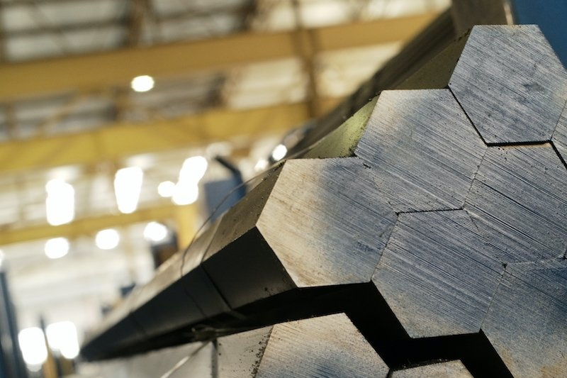 Bright steel hexagons Bar